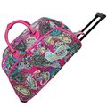 World Traveler World Traveler 8112022-182 21 in. Carry on Rolling Duffel Bag - Pink Multicolor Paisley 8112022-182